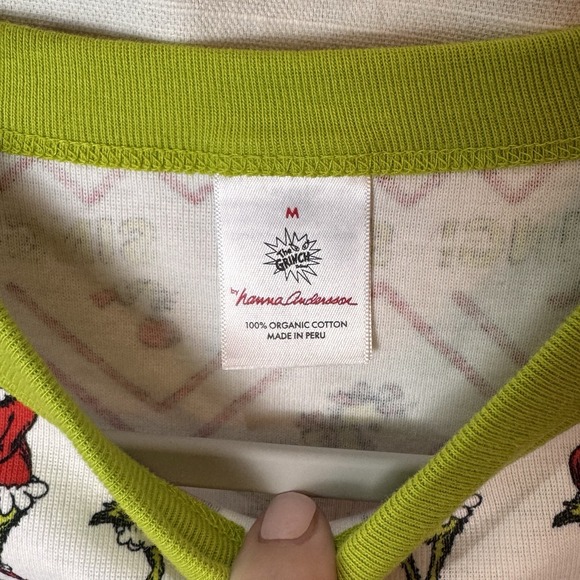Hanna Andersson Pajama Top Dr. Seuss Grinch Long John Organic Cotton Size Medium - Picture 3 of 5